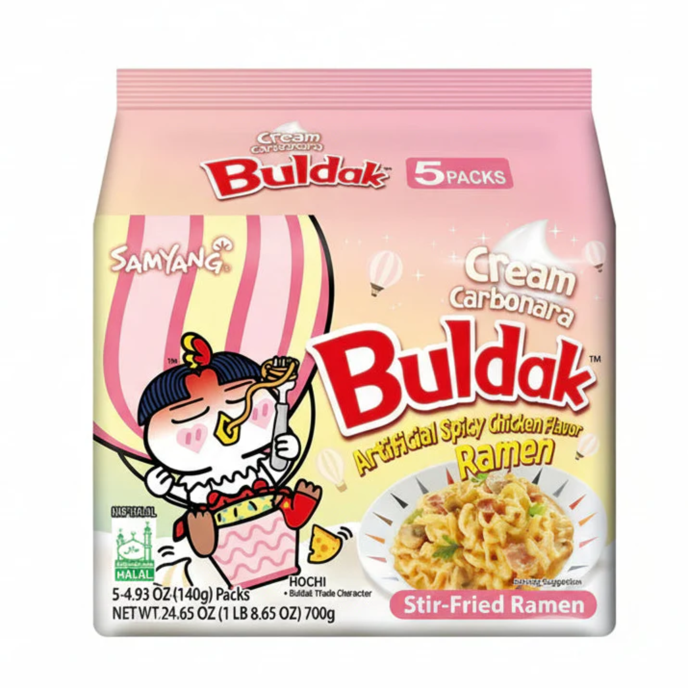 Samyang Buldak Pack Of 5 Cream Carbonara Hot Chicken Ramen
